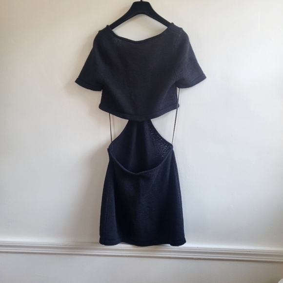 New Cult Gaia Billie Signature Cutout Detail Knit Black Mini Dress NWT Large - Picture 12 of 16